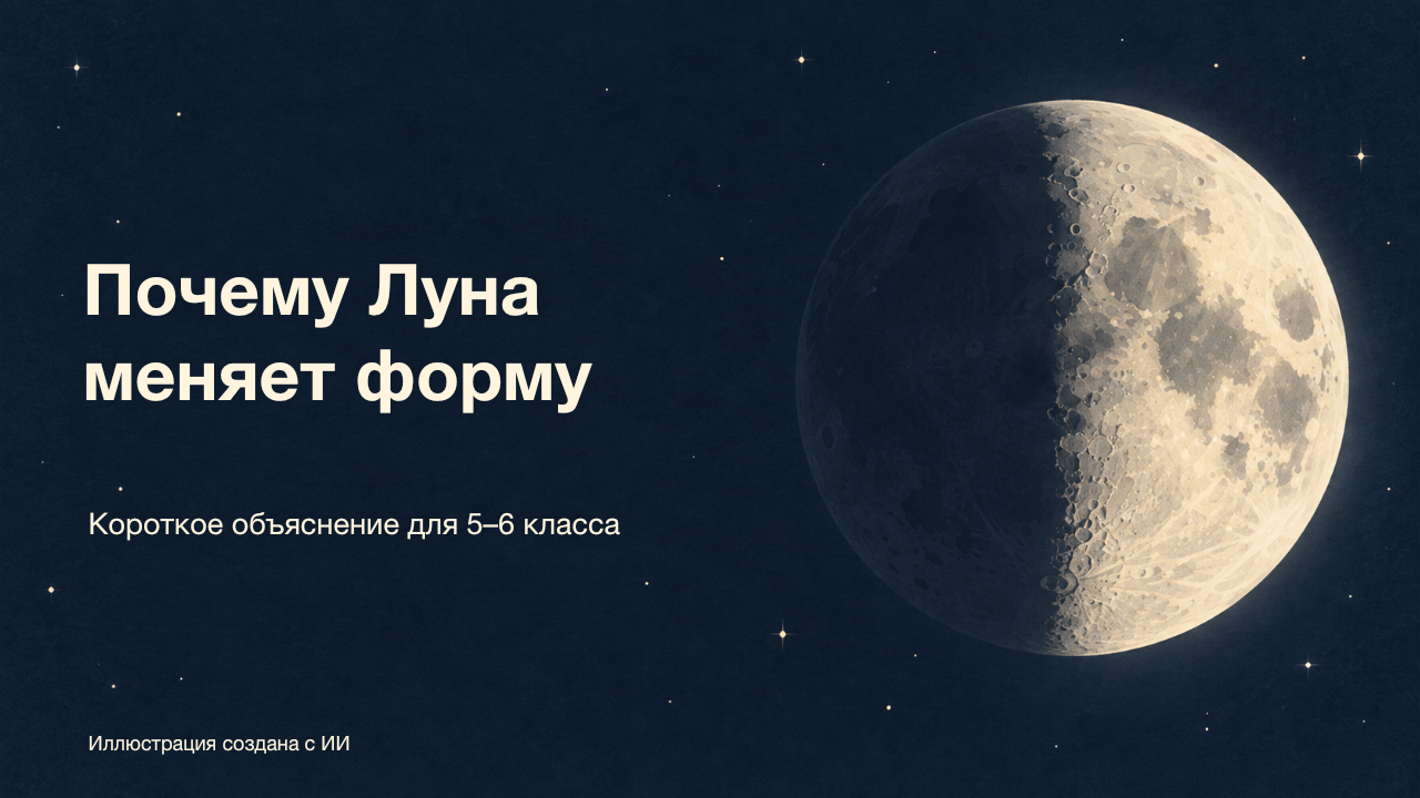 Обложка готовой презентации про Луну